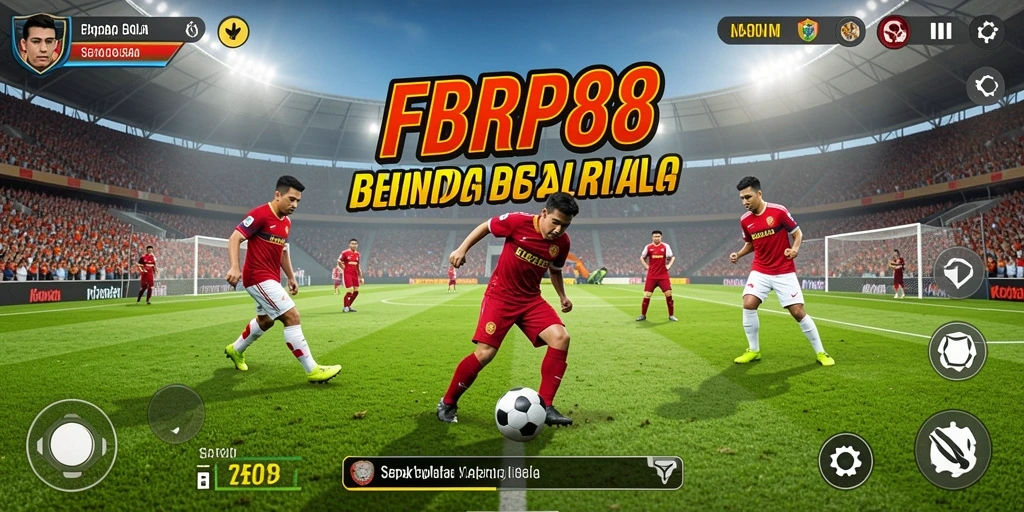 Screenshot gameplay FBRP88 yang menunjukkan pertarungan epik di lapangan sepak bola.