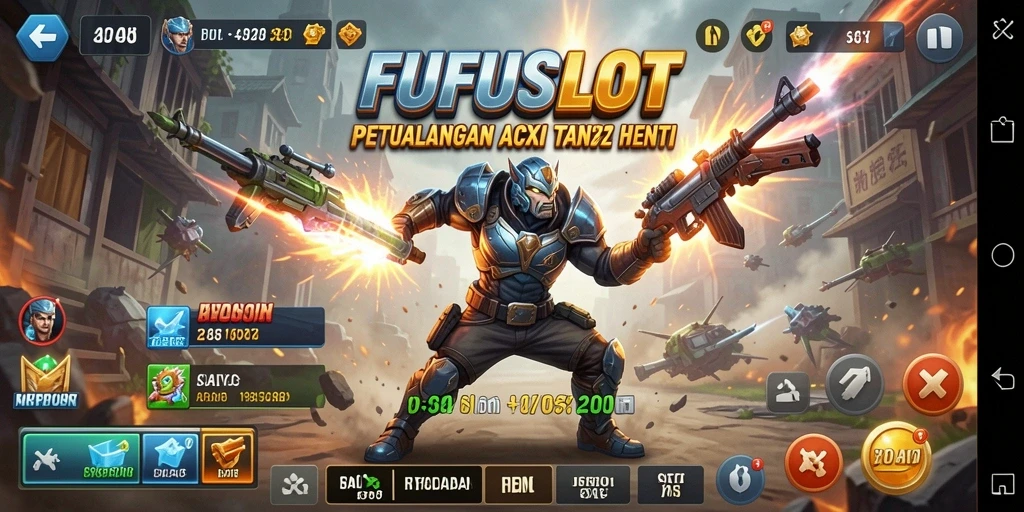 Tampilan aksi seru dalam gameplay FUFUSLOT.
