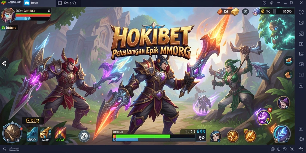Gameplay HOKIBET menampilkan pertempuran seru dan lingkungan yang dinamis.