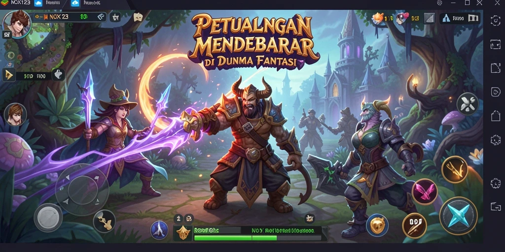 Gambar menampilkan gameplay NOX123 yang penuh petualangan.