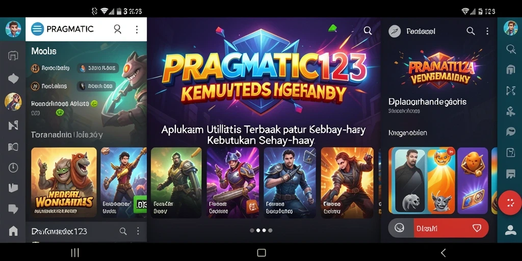 Tampilan aplikasi PRAGMATIC123 dengan fitur utilitas yang menarik.