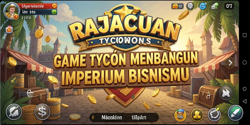 Tampilan gameplay RAJACUAN menampilkan keseruan membangun bisnis.
