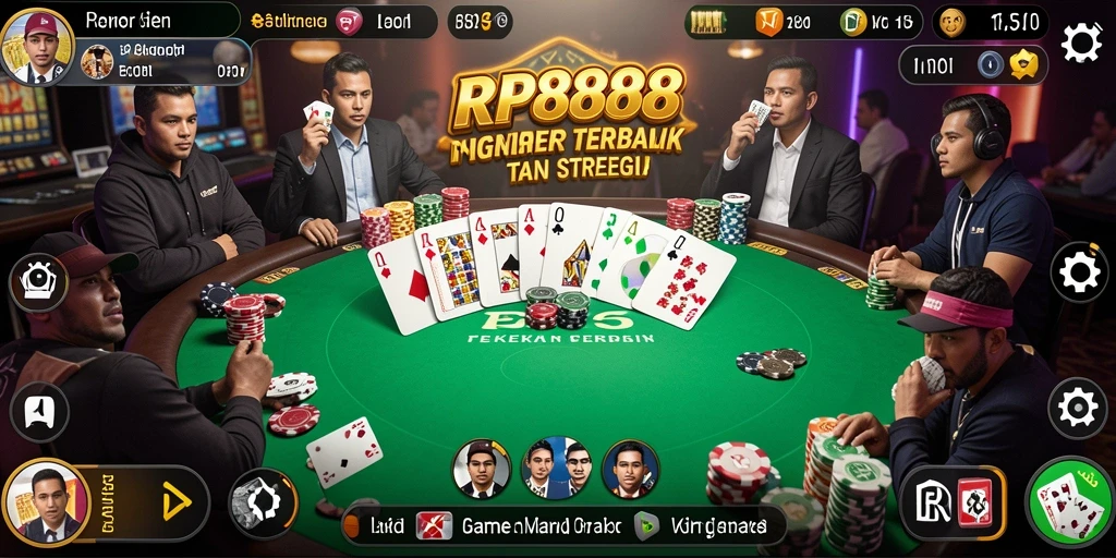 Screenshot gameplay RP8888 yang menunjukkan aksi Poker mendebarkan.